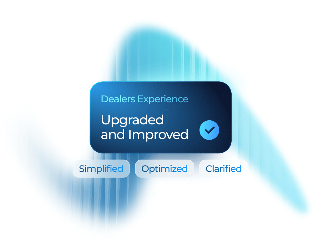 Graphic illustrating upgraded and improved dealer experience