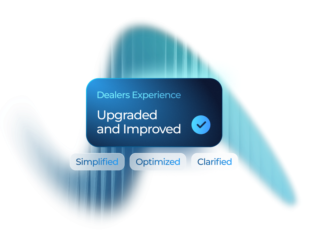 Graphic illustrating upgraded and improved dealer experience